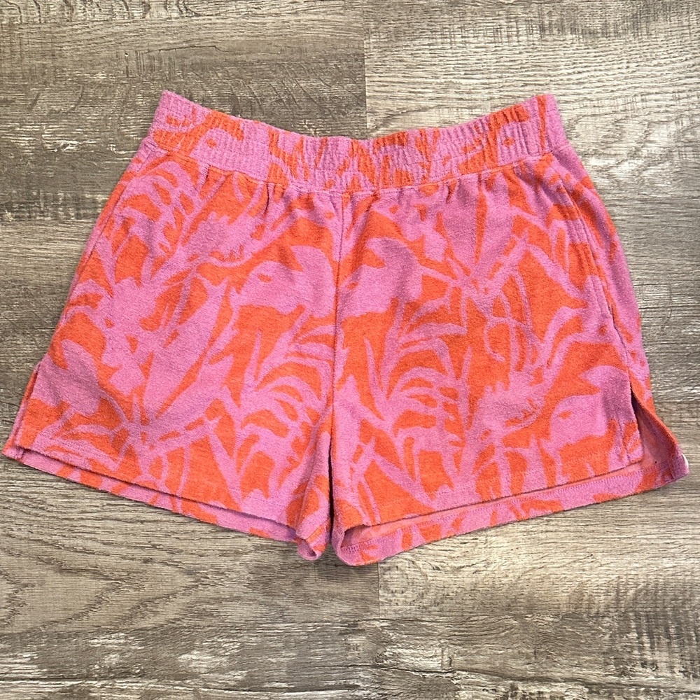 Marine Layer Women’s Medium Terry Cloth Pink and Orange High Waist Shorts